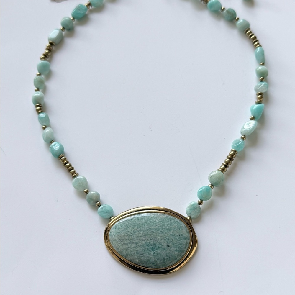 Studio Barse Aqua Amazonite Necklace with Gold Accents